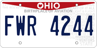 OH license plate FWR4244