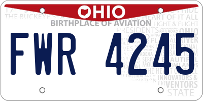 OH license plate FWR4245