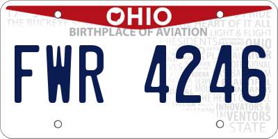 OH license plate FWR4246
