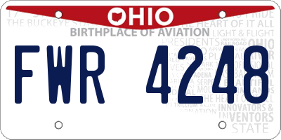 OH license plate FWR4248