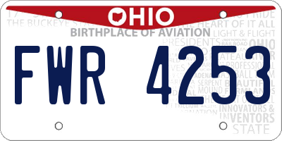 OH license plate FWR4253