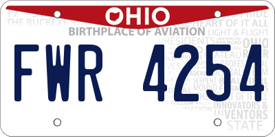 OH license plate FWR4254