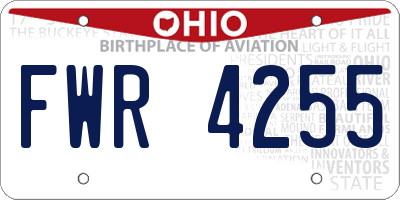 OH license plate FWR4255