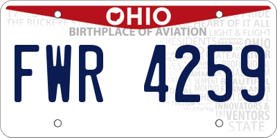 OH license plate FWR4259