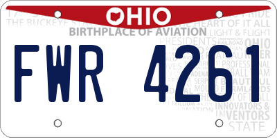 OH license plate FWR4261