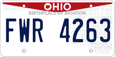 OH license plate FWR4263