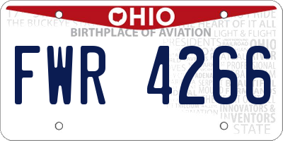 OH license plate FWR4266