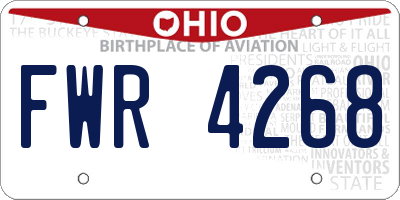 OH license plate FWR4268