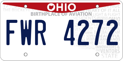 OH license plate FWR4272