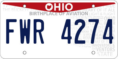 OH license plate FWR4274