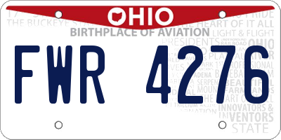 OH license plate FWR4276