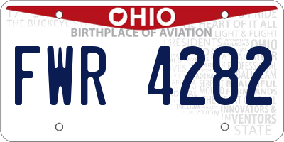 OH license plate FWR4282