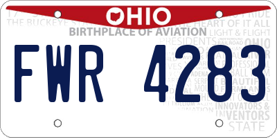 OH license plate FWR4283