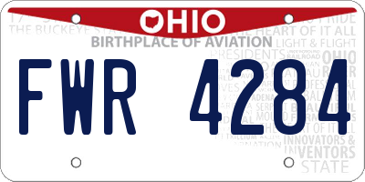 OH license plate FWR4284