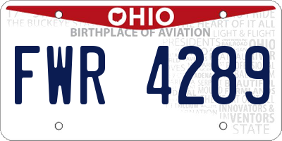 OH license plate FWR4289
