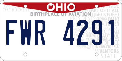 OH license plate FWR4291