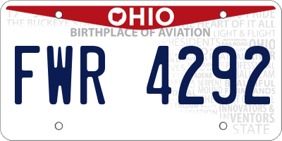 OH license plate FWR4292