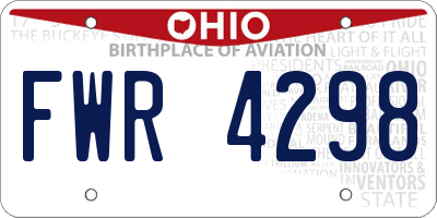 OH license plate FWR4298