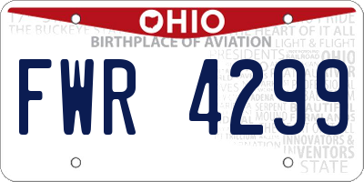 OH license plate FWR4299