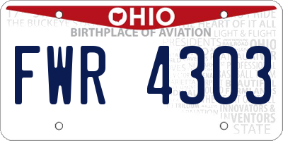 OH license plate FWR4303