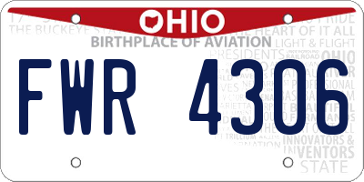 OH license plate FWR4306