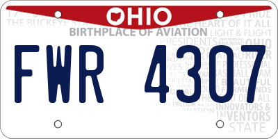 OH license plate FWR4307