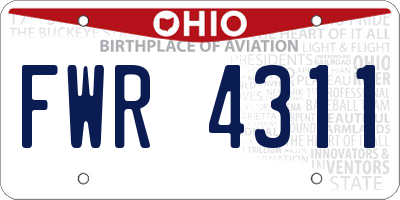 OH license plate FWR4311