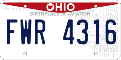 OH license plate FWR4316