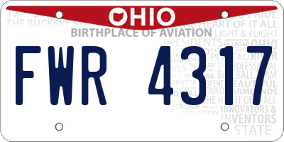 OH license plate FWR4317