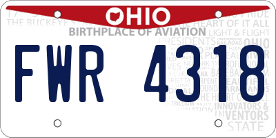 OH license plate FWR4318