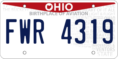 OH license plate FWR4319