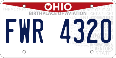 OH license plate FWR4320