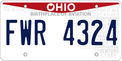 OH license plate FWR4324