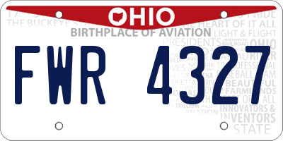 OH license plate FWR4327