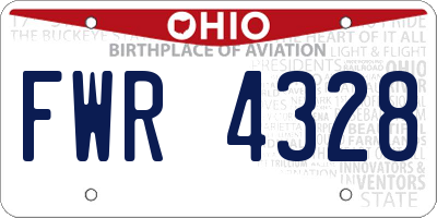OH license plate FWR4328
