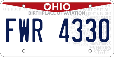 OH license plate FWR4330
