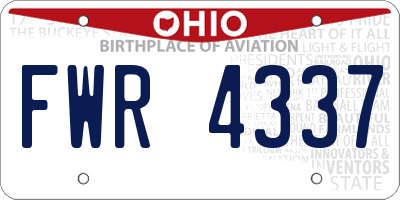 OH license plate FWR4337