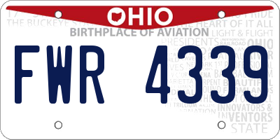 OH license plate FWR4339