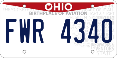 OH license plate FWR4340