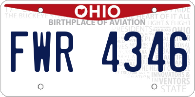 OH license plate FWR4346