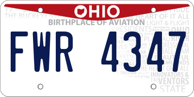 OH license plate FWR4347