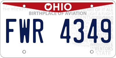 OH license plate FWR4349