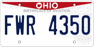 OH license plate FWR4350