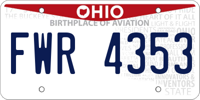 OH license plate FWR4353