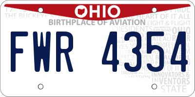 OH license plate FWR4354