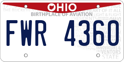 OH license plate FWR4360