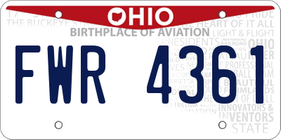 OH license plate FWR4361