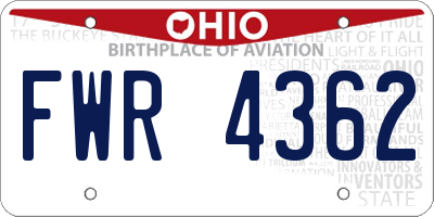OH license plate FWR4362