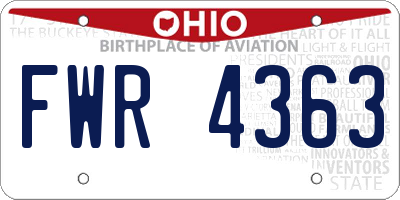 OH license plate FWR4363