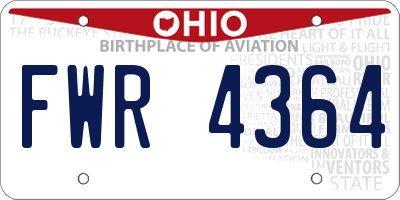 OH license plate FWR4364